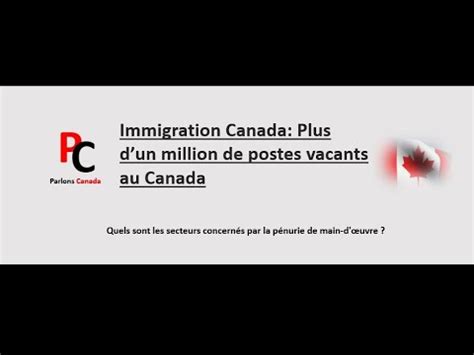 Bonne Nouvelle De Postes Vacants Au Canada Youtube