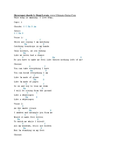 Skyscraper Chords by Demi Lovato | Song Structure