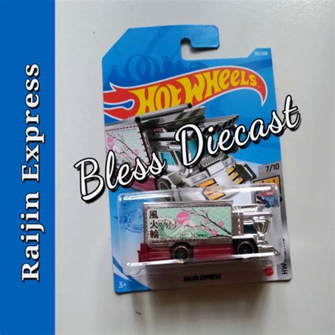 Jual Raijin Express Hijau Hot Wheels Regular No Datsun Nissan Lambo Jeep Biru Kab Bogor