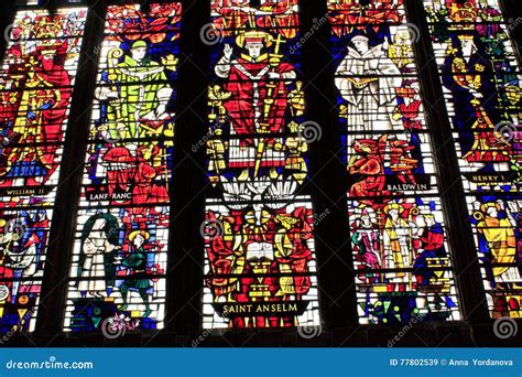Canterbury Cathedral Stained Glass Window Stock Image - Image of abbots ...