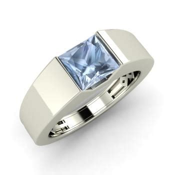 Norval Men S Ring With Princess Cut Aquamarine Carat Square