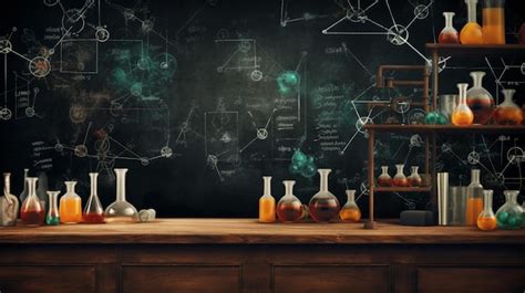 Premium Photo Chalkboard With Chemistry Class Background