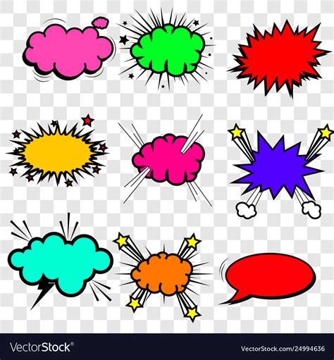 Collection Multicolored Comic Sound Effects Vector Image