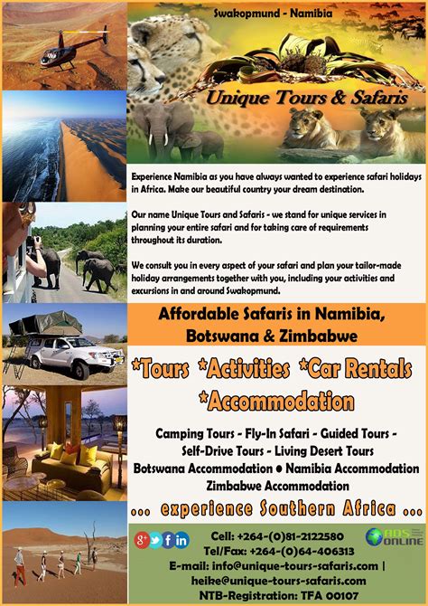 Unique Tours Safaris Swakopmund Namibia Ads Online Advertising