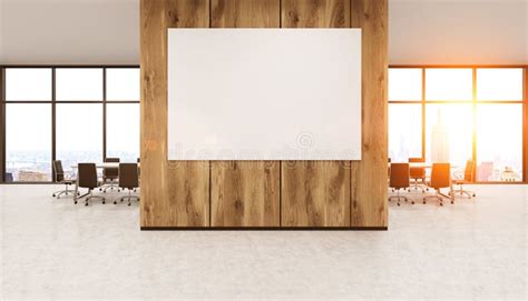 Whiteboard On Wooden Office Wall Stock Illustration Illustration Of