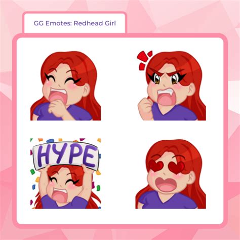 Emote Pack Redhead Girl Basic Skintone 1 Gamerglo S Ko Fi Shop Ko Fi ️ Where Creators Get