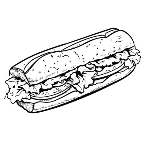 Banh Mi Vietnam Para Colorear Vector Premium