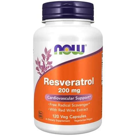 Resveratrol 200mg 120 Caps Veg Now Foods Importado Original