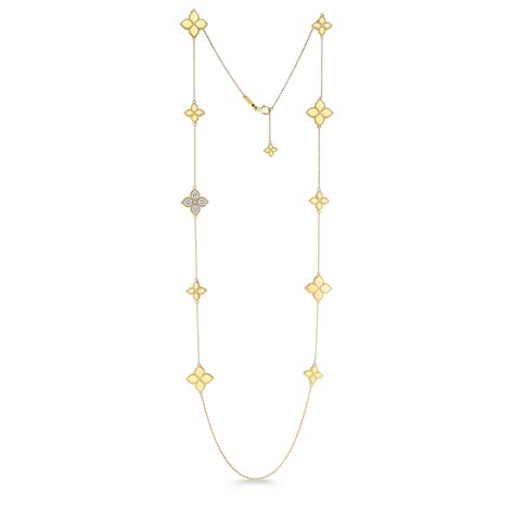 Roberto Coin K Yellow Gold Princess Flower Station Necklace With