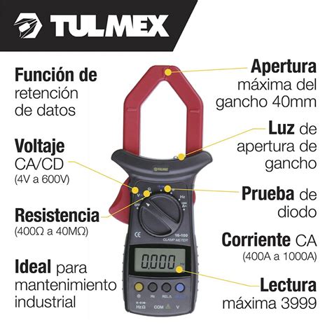 Multimetro Digital Gancho Voltaje Cd V Ca Tulmex Tulmex