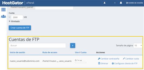 Cómo crear una cuenta FTP en cPanel Ayuda HostGator