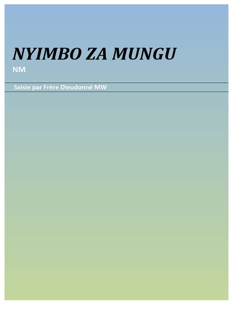Nyimbo Za Mungu 1 Pdf