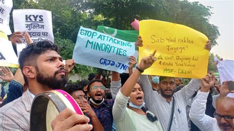 Activists Students Protest In Delhi Against Bjps Silence On Tripura