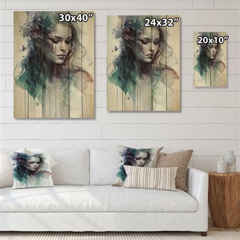 Mercer41 Sensual Femme Fatale Watercolor V Woman Sensual Print On Natural Pine Wood Wayfair