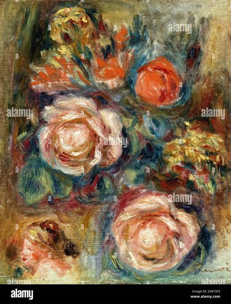 Pierre-Auguste Renoir - bouquet of roses 01 Stock Photo - Alamy