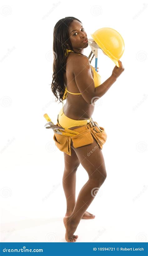 Hispanic Construction Woman Bikini Stock Image Image