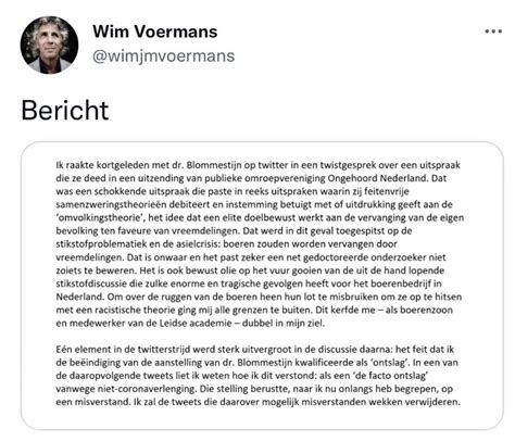 Raisa Blommestijn On Twitter Dit Heeft Wim Voermans Geplaatst Kortom