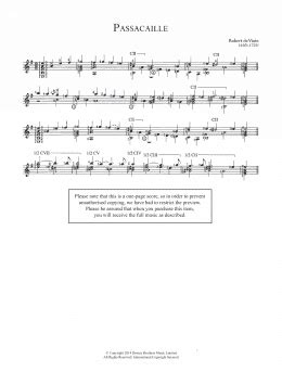 Passacaille Easy Guitar Print Sheet Music Now