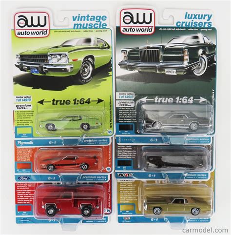 AUTOWORLD AW64352A 6 Scale 1 64 FORD USA SET ASSORTMENT 6 VINTAGE