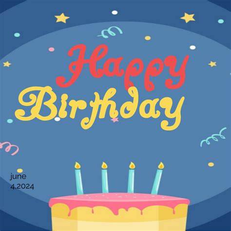 Blue Joyful Birthday Instagram Post Template Postermywall