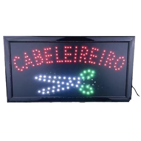 Placa De Led Cabeleireiro Letreiro Luminoso V Tamnho Cmx Cm Nf