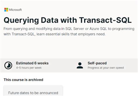 Querying Data With Transact SQL COURSES VISION