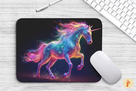 Vibrant Rainbow Colors Unicorn Mouse Pad By Mulew Art Thehungryjpeg