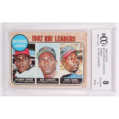 Hank Aaron Roberto Clemente Orlando Cepeda 1968 Topps 3 NL RBI