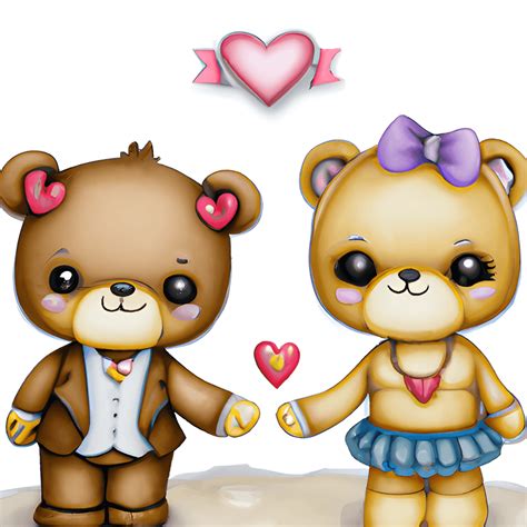 Cute Valentine Bears Chibi Style Graphic Creative Fabrica