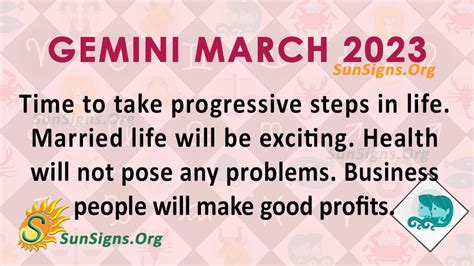 Gemini March 2023 Monthly Horoscope Predictions - SunSigns.Org