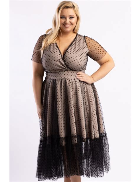 Galowa Sukienka Nilsen Plus Size Laprim Z Tiulem Na Wesele Xxl Kolor