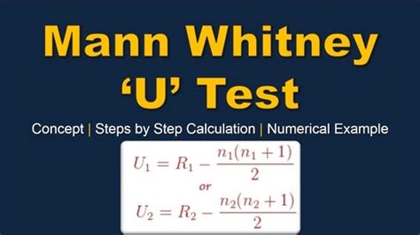 Mann Whitney U Test Flashcards Quizlet