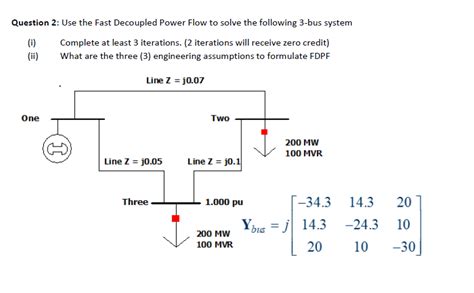 Question Use The Fast Decoupled Power Flow To Chegg