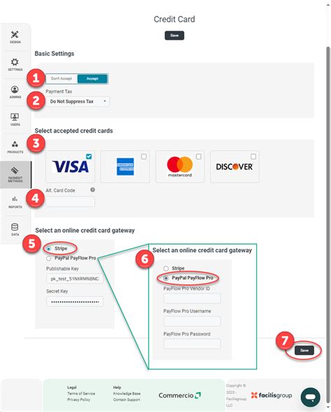 Store Level > Payment Methods > Credit Card – Commercio Orders Support