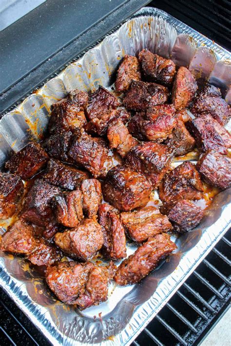 Smoked Pork Burnt Ends Over The Fire Cooking