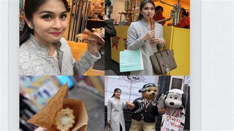 Foto Wisata Kuliner Artis Sandra Dewi Di Kota Myeongdong