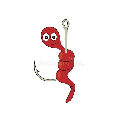 Worm On A Hook Stock Vector Illustration Of Worm Isolated 114994872