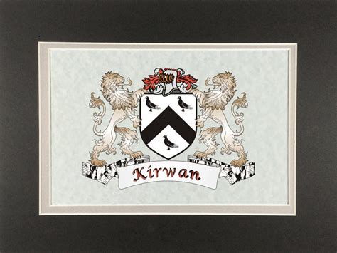 Kirwan Irish Coat Of Arms Print Frameable 9 X 12 Etsy