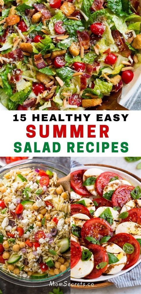 15 Healthy Easy Salad Recipes For Summer Summer Salad Recipes Easy Summer Salads Side Salad