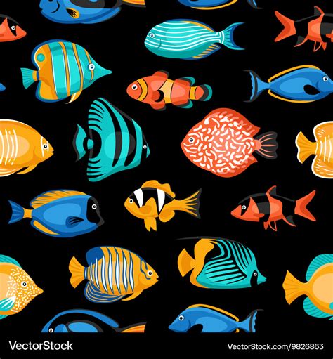 Tropical Fish Seamless Pattern Royalty Free Vector Image