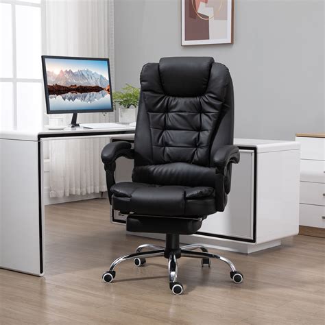 Homcom Executive Style Reclining Office Napping Chair Pu Leather W