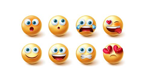 Emoji Emoticons Vektor Set Emojis D Charakter In Gl Cklichen Und