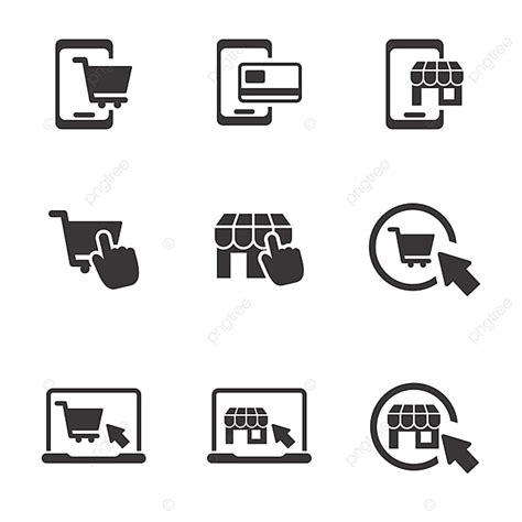 Set Of E Commerce Icon With Simple Black Design E Commerce Icon