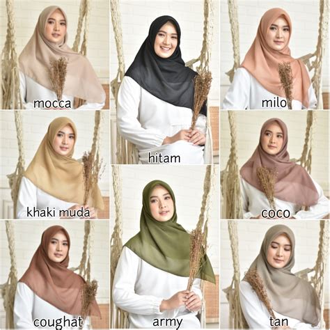 Cod Bella Square 40 Warna Hijab Segiempat Shopee Indonesia