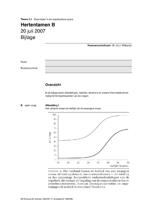 Tentamen 20 Juli 2007 Bijlage Thema 3 Stoornissen In De