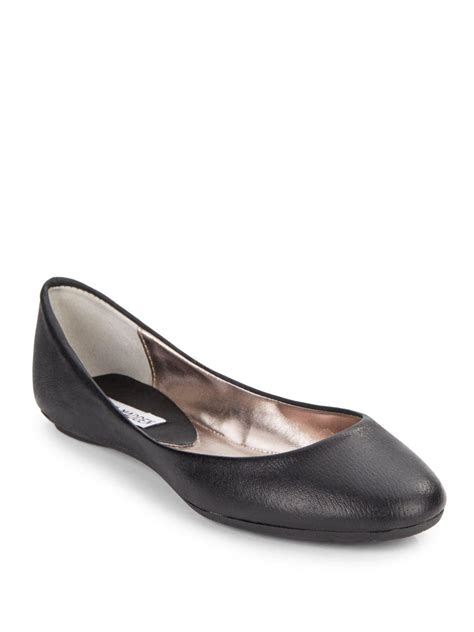 Lyst Steve Madden Heaven Leather Ballet Flats In Black