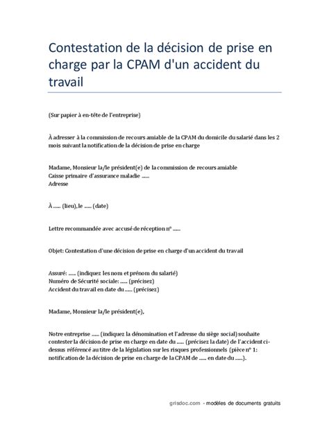 Exemple De Lettre De Contestation Cpam Modele De Lett