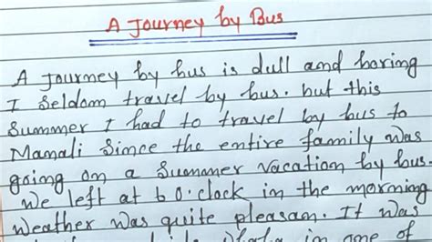 Write An Essay On A Journey By Bus In English Short Essay Writing