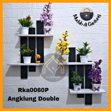 Jual COD RAK DINDING MINIMALIS MODEL ANGKLUNG RKA0060 RAK KAYU