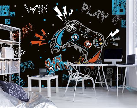 Déco Murale Personnalisee Pour Gamer Papier Peint Pour Etsyde